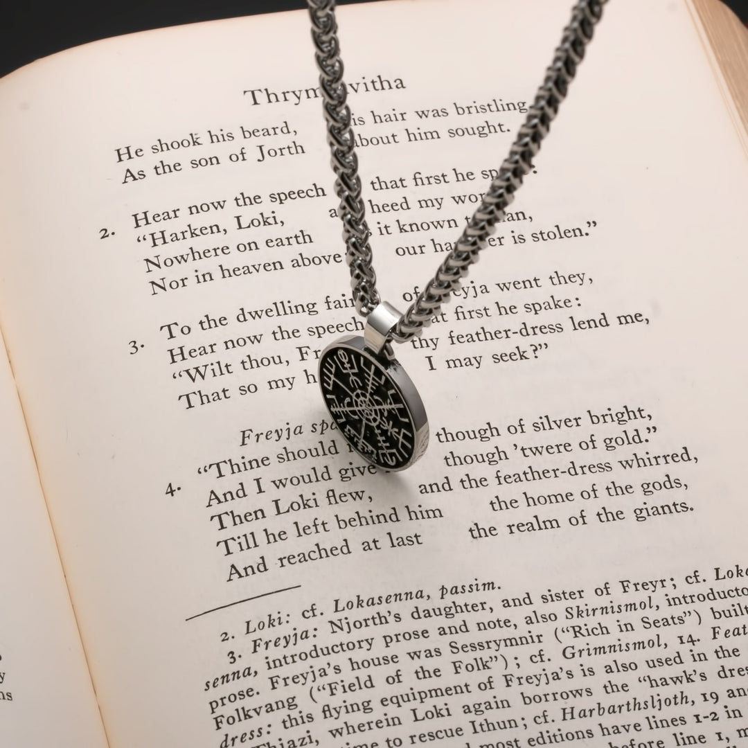 Viking Mini Vegvisir Stainless Steel Pendant Necklace