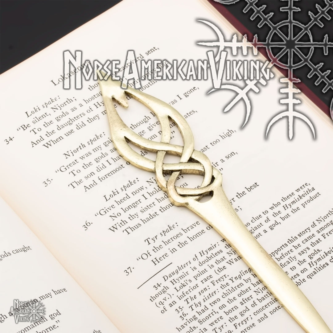 Viking Elf Knot Large Hair Stick Gold Tone Zinc Alloy - view 2
