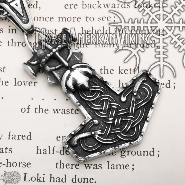 Viking Mjolnir Thor's Hammer Odin Stainless Steel Pendant Necklace