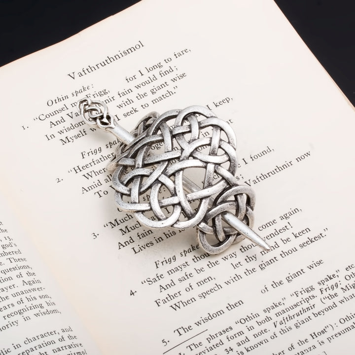 Viking Norse Celtic Round Dara Knot Hair Pin Silver