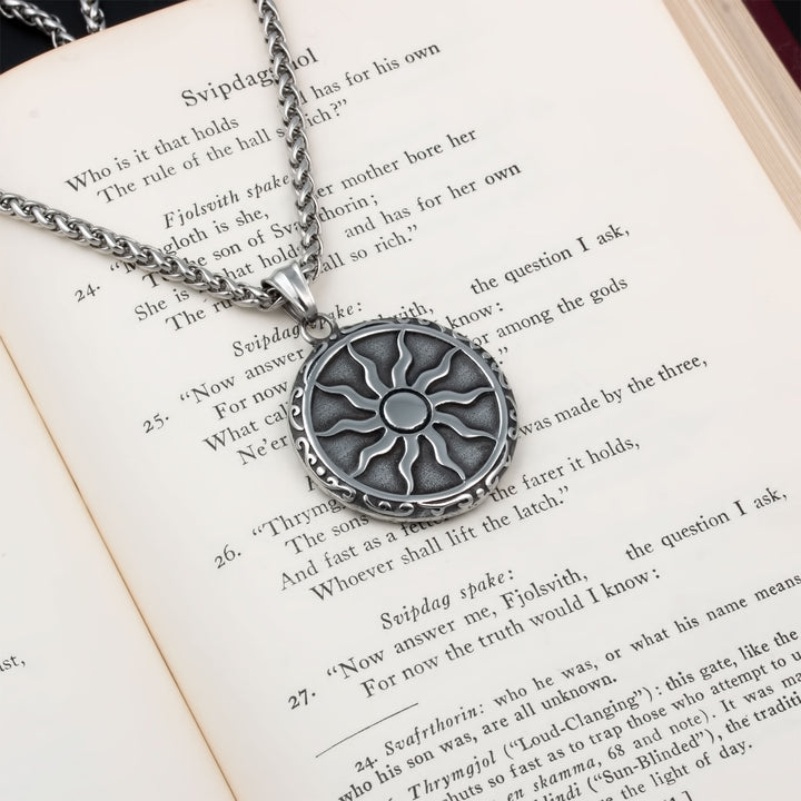 Elder Futhark Rune Viking Pendant Necklace 316L Stainless Steel