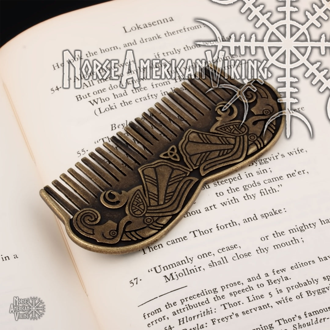 Viking Raven Hair Beard Comb