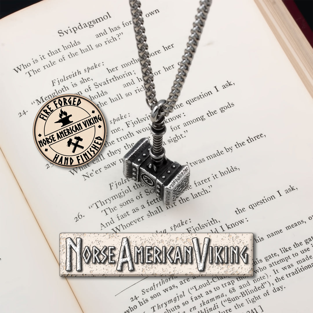 Viking Mjolnir Thor's Hammer Stainless Steel Pendant Necklace