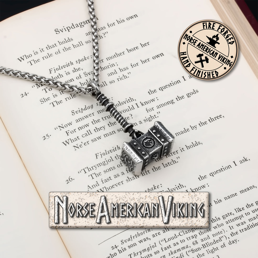 Viking Mjolnir Thor's Hammer Stainless Steel Pendant Necklace