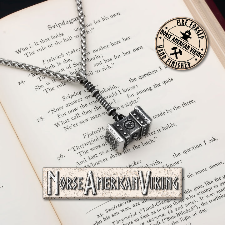 Viking Mjolnir Thor's Hammer Stainless Steel Pendant Necklace