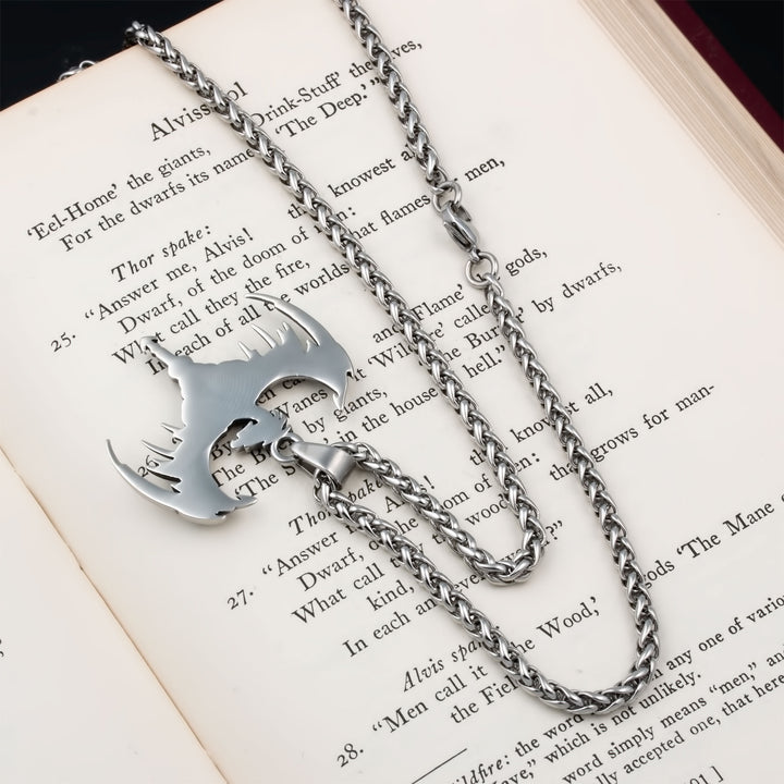 Norse Dragon Pendant Necklace Stainless Steel Viking
