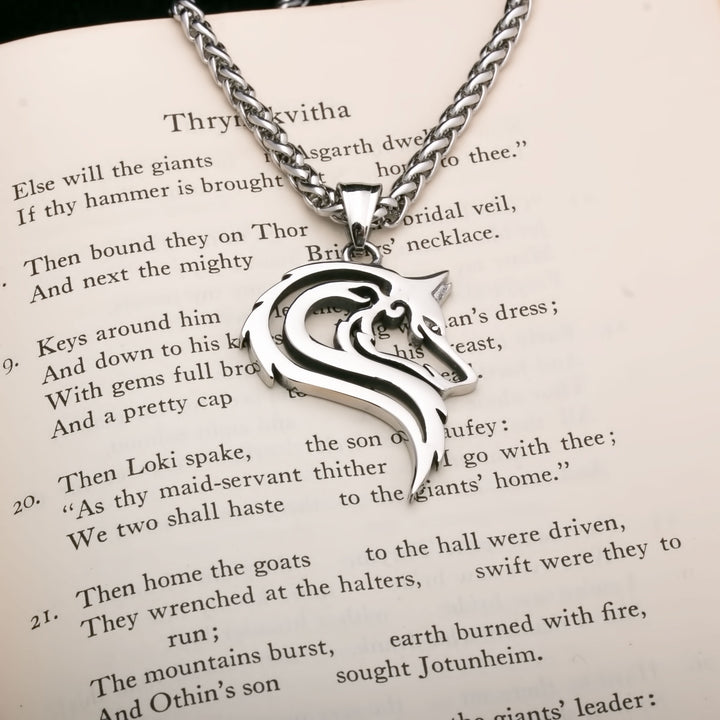 Fenrir Wolf Openwork Viking Pendant Necklace 316L Stainless Steel - view 3
