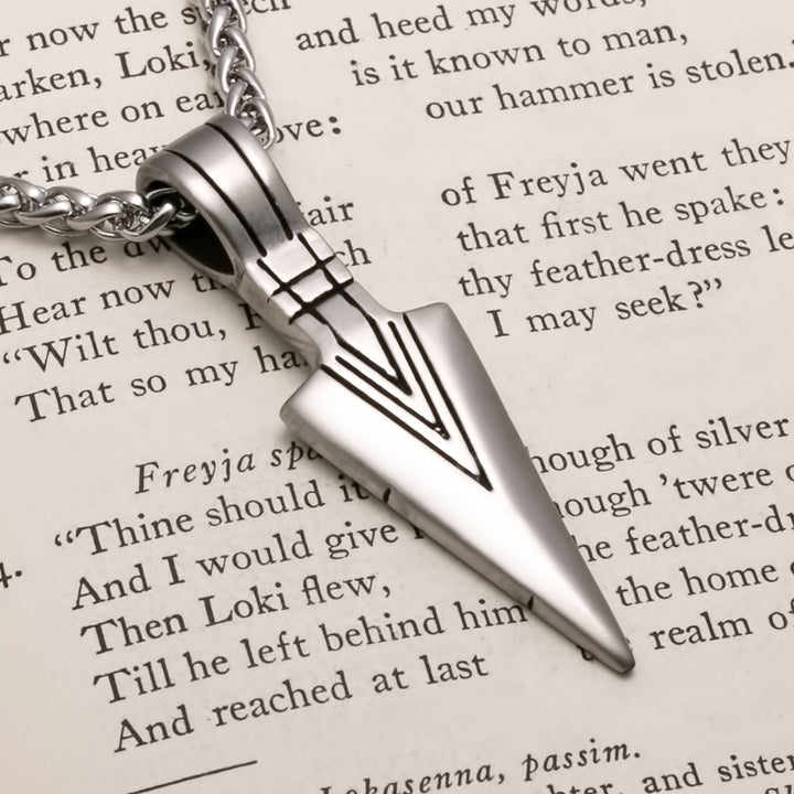 Viking Gungnir Stainless Steel Pendant Necklace