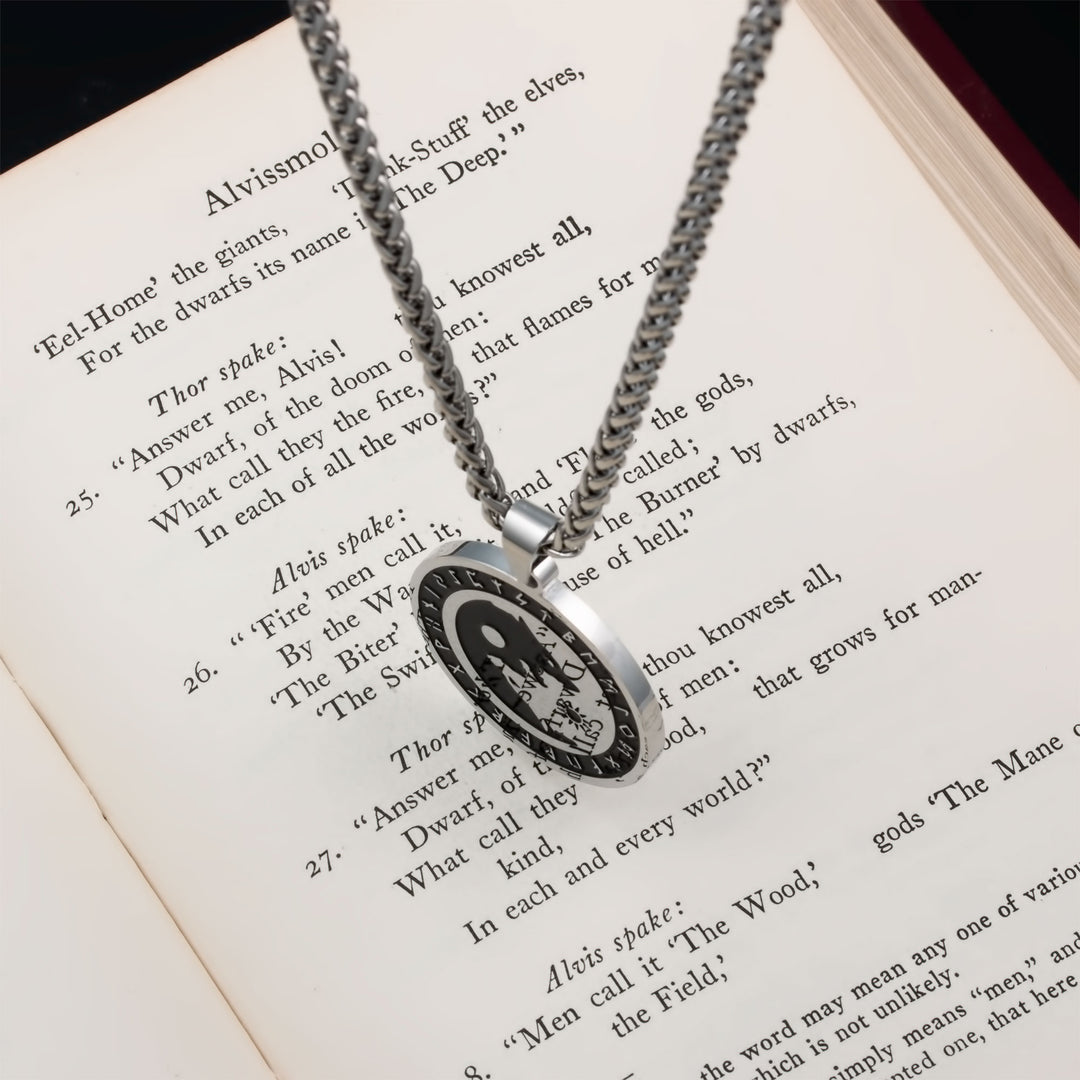 Fenrir Wolf Viking Pendant Necklace 316L Stainless Steel