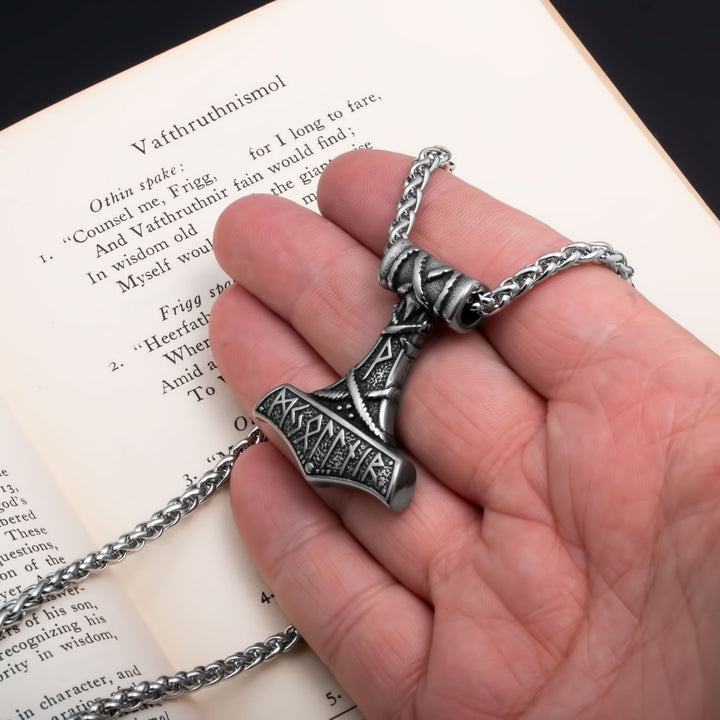 Viking Mjolnir Thor's Hammer Stainless Steel Pendant Necklace