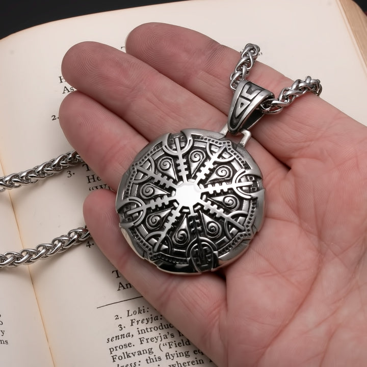Helm of Awe Premium Viking Pendant Necklace 316L Stainless Steel