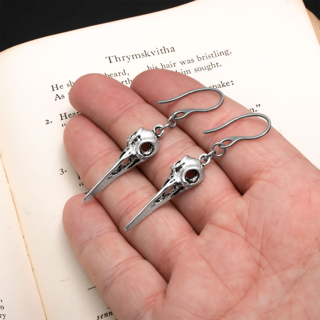 Raven Viking Dangle Earrings Zinc Alloy