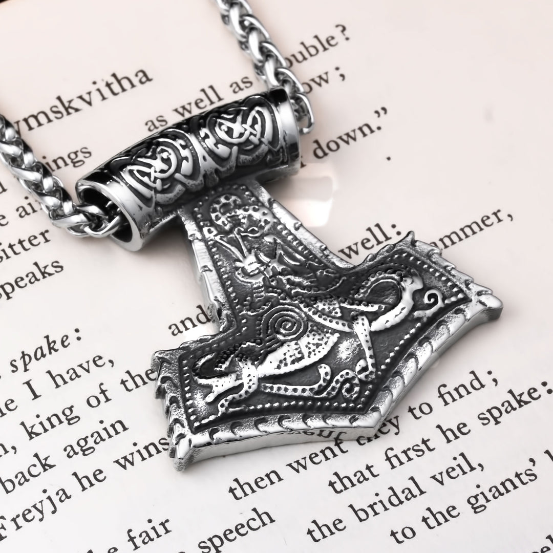 Mjolnir Viking Pendant Necklace 316L Stainless Steel