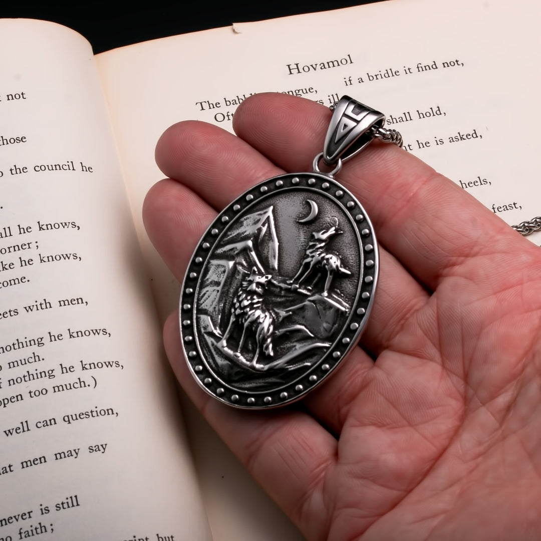 Raven Viking Pendant Necklace 316L Stainless Steel