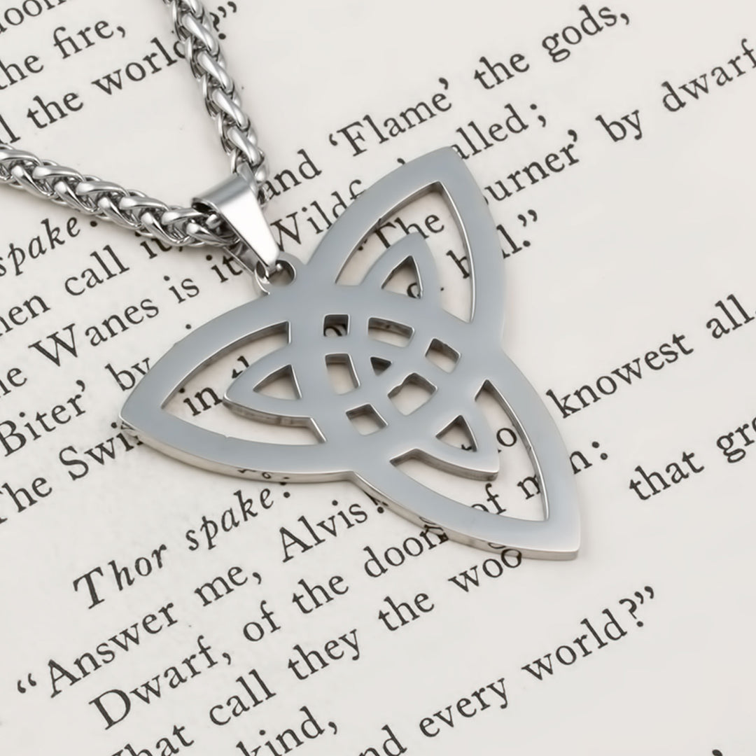 Celtic Trinity in Trinity Knot Pendant Necklace Stainless Steel Viking