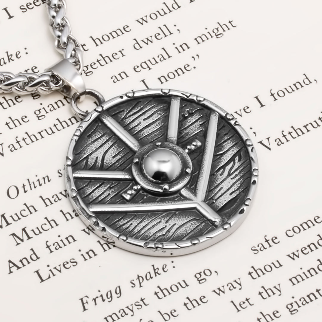 Shield Viking Pendant Necklace 316L Stainless Steel