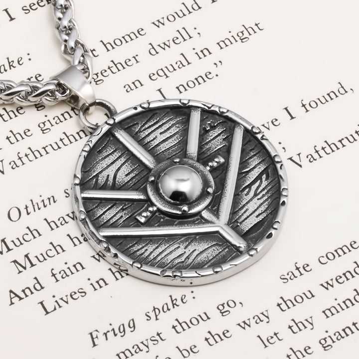 Shield Viking Pendant Necklace 316L Stainless Steel