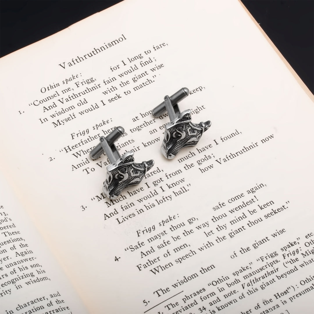 Fenrir Wolf Viking Cufflinks 316L Stainless Steel