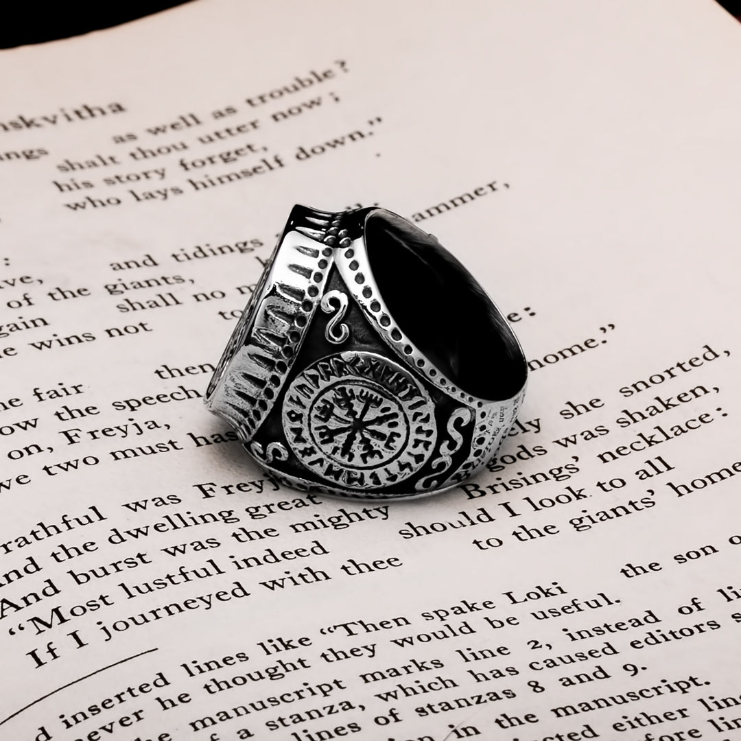 Viking Vegvisir Ring 316L Stainless Steel Size 7