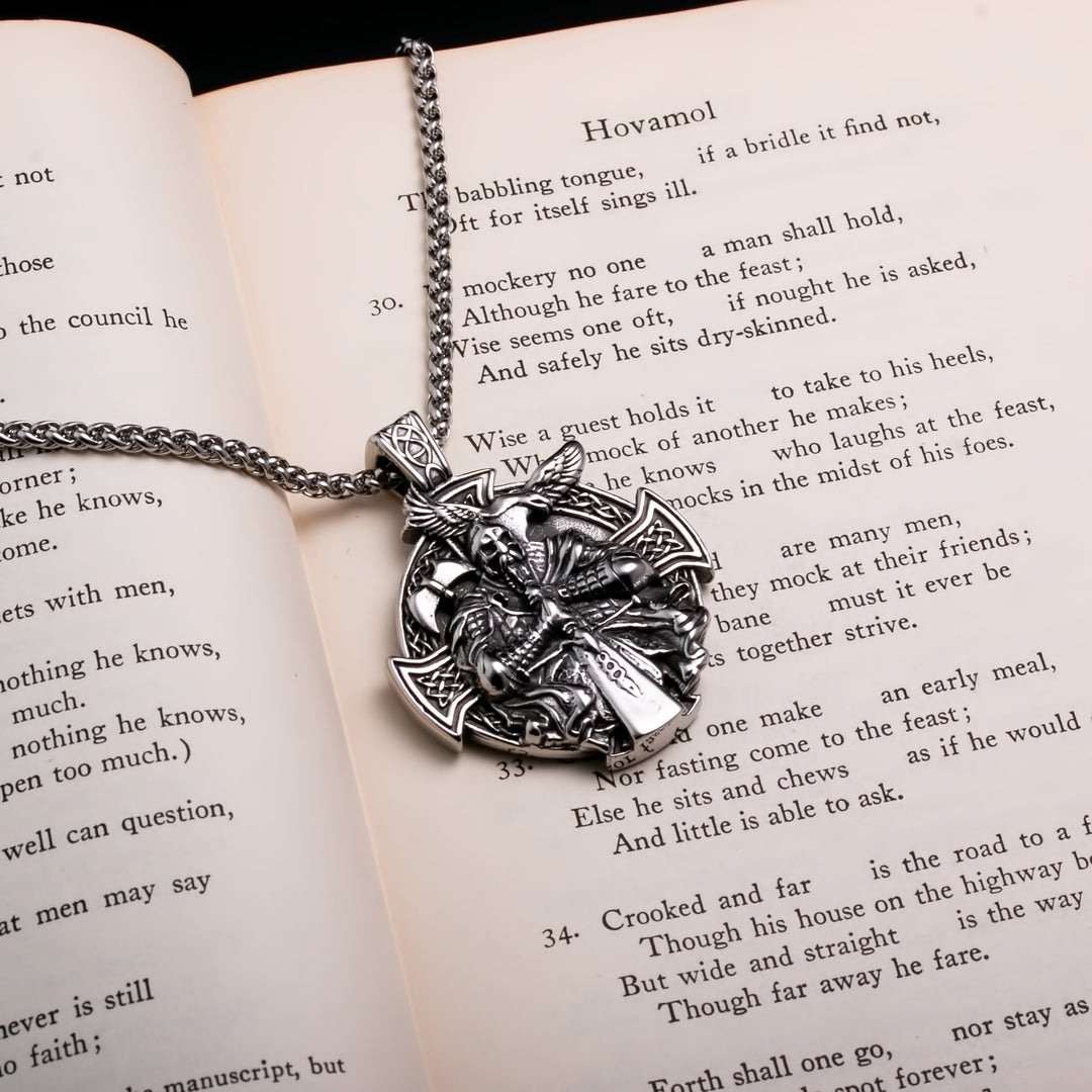 Raven Viking Pendant Necklace 316L Stainless Steel