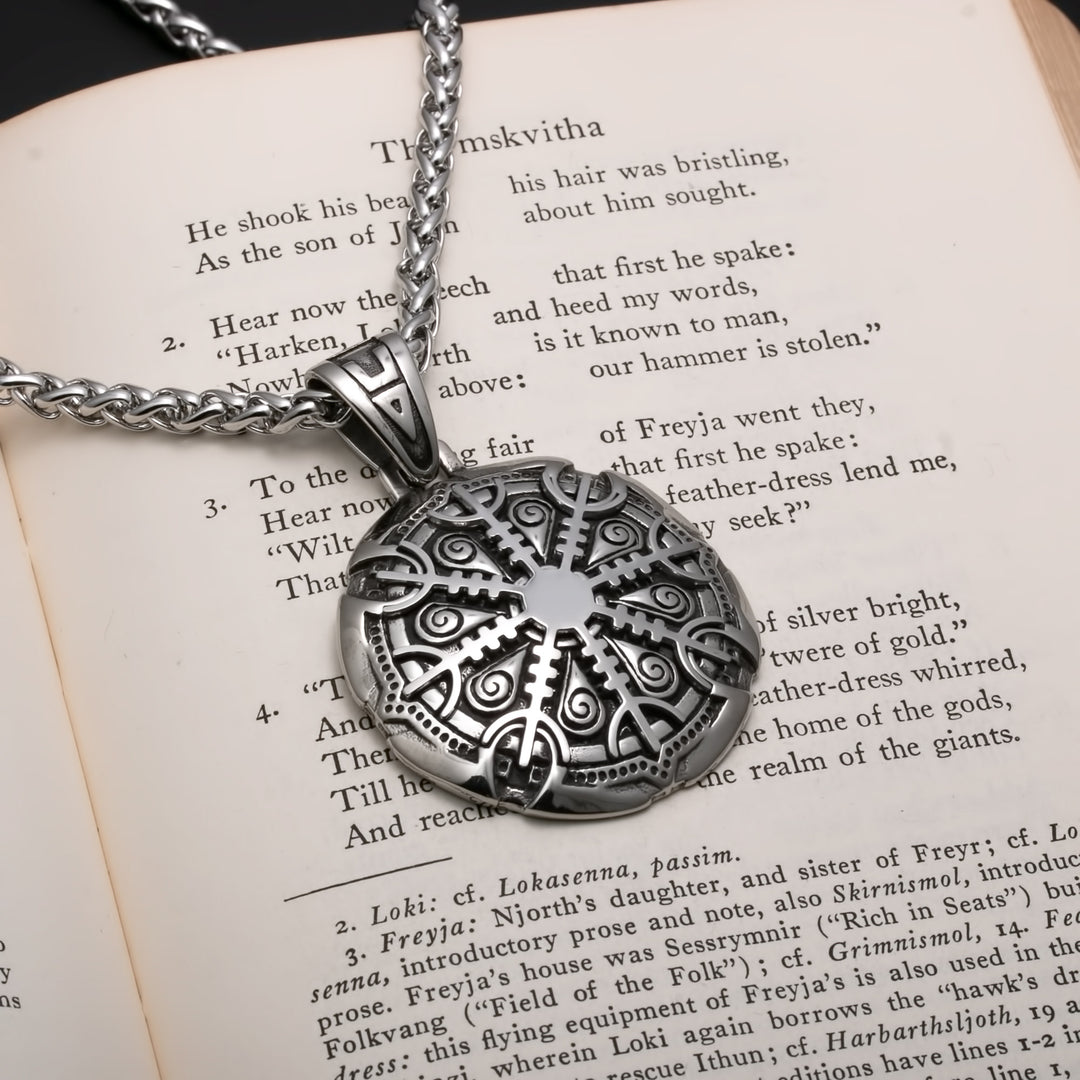 Viking Helm of Awe Stainless Steel Pendant Necklace