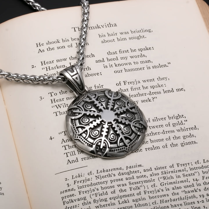 Viking Helm of Awe Stainless Steel Pendant Necklace