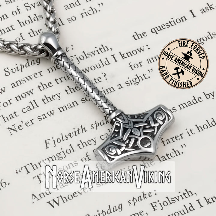 Viking Mjolnir Thor's Hammer Stainless Steel Pendant Necklace