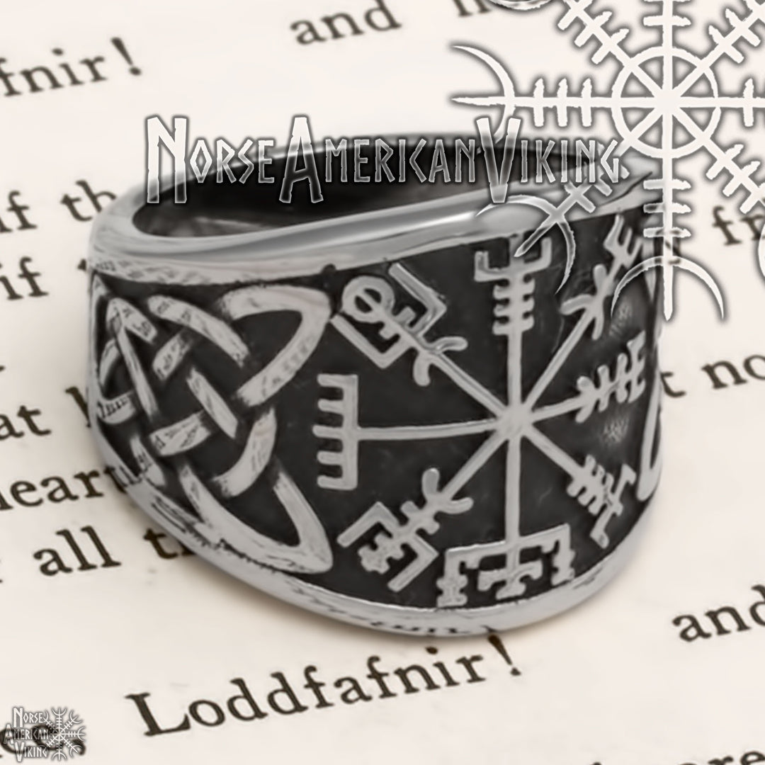 Viking Vegvisir Ring 316L Stainless Steel Size 7