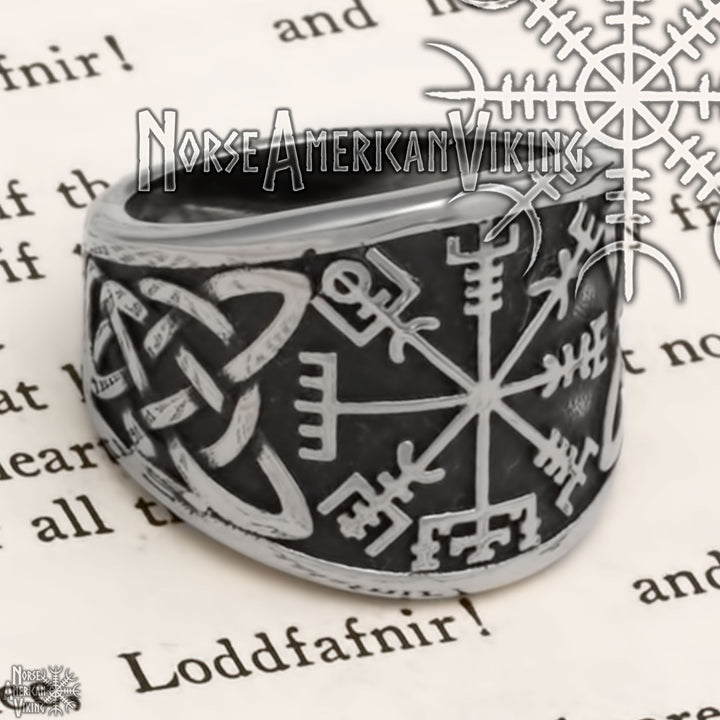 Viking Vegvisir Ring 316L Stainless Steel Size 7