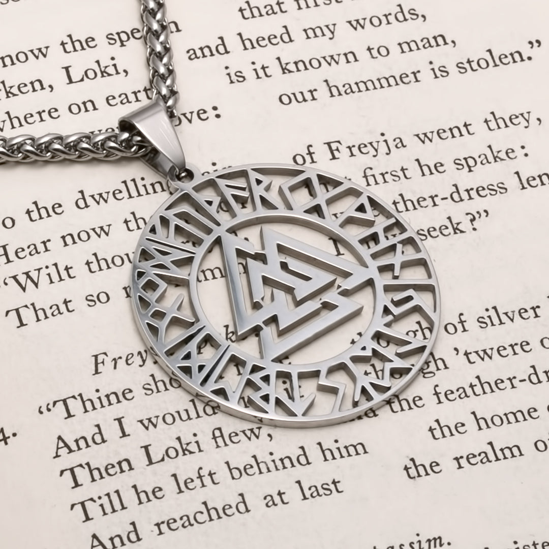 Valknut Viking Pendant Necklace 316L Stainless Steel