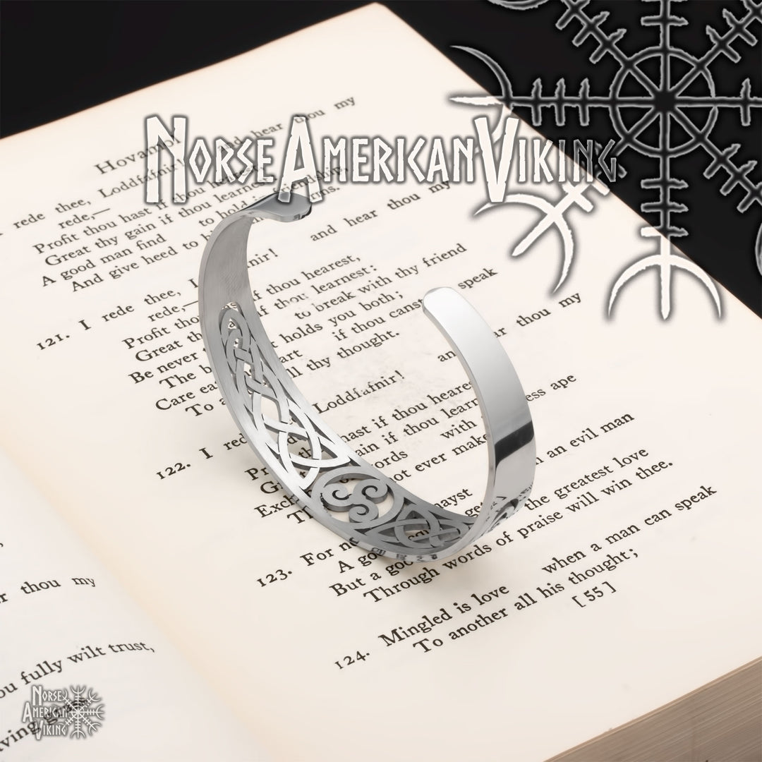 Celtic Norse Knot Cuff Bracelet 316L Stainless Steel