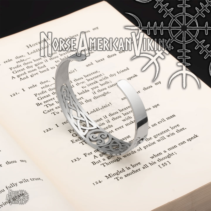 Celtic Norse Knot Cuff Bracelet 316L Stainless Steel
