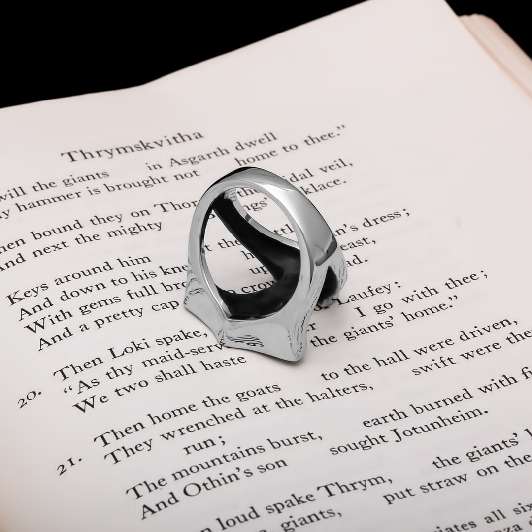 Mjolnir Trinity Knot Open Viking Ring 316L Stainless Steel - view 6