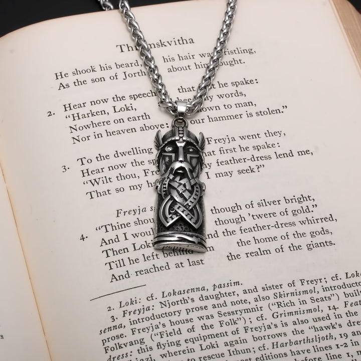 Odin Totem Pendant Necklace Stainless Steel Viking