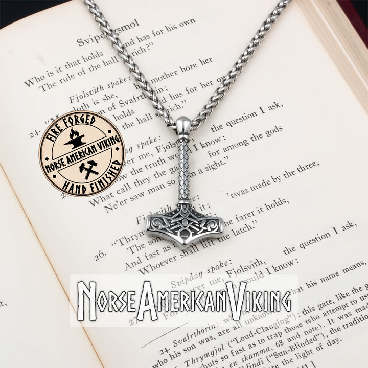 Viking Mjolnir Thor's Hammer Stainless Steel Pendant Necklace