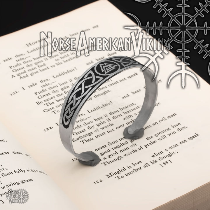 Valknut Viking Cuff Bracelet 316L Stainless Steel
