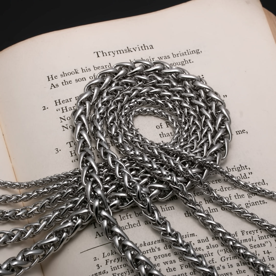 7mm Wheat Stainless Steel Chain 18 inches