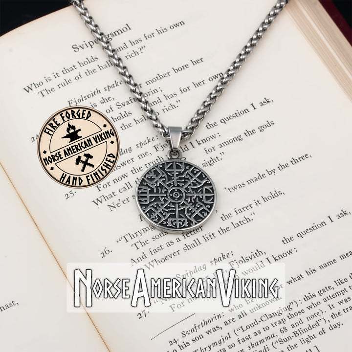 Viking Vegvisir Stainless Steel Pendant Necklace