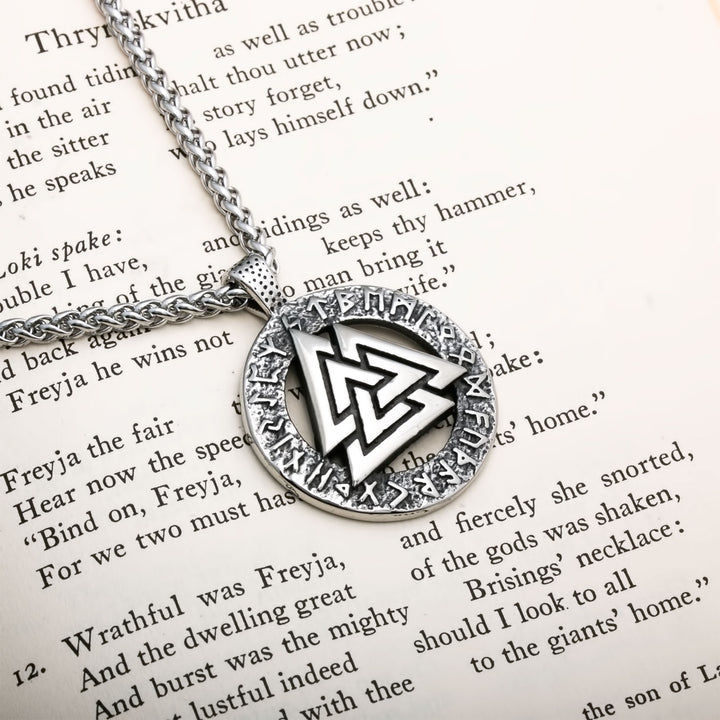 Valknut Viking Pendant Necklace 316L Stainless Steel