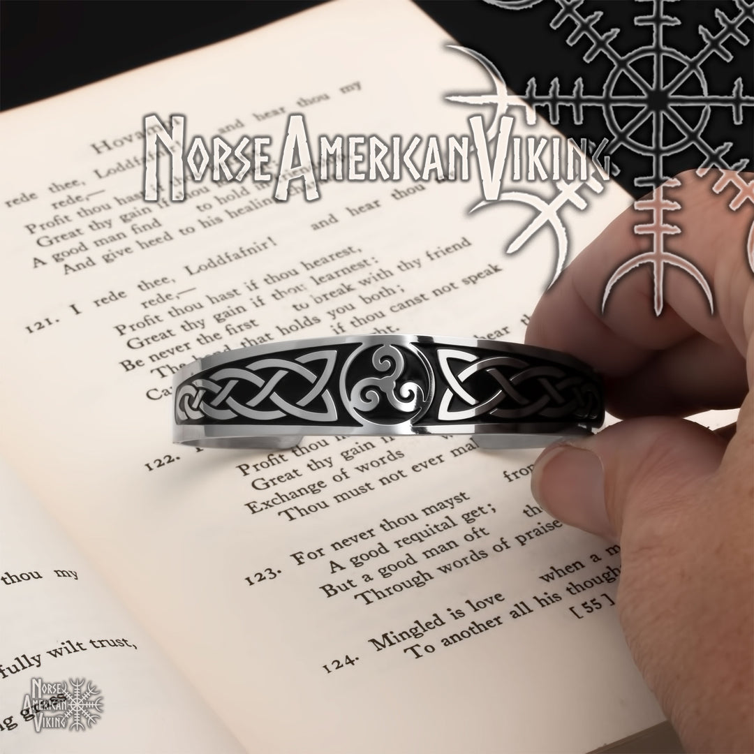 Celtic Norse Knot Cuff Bracelet 316L Stainless Steel