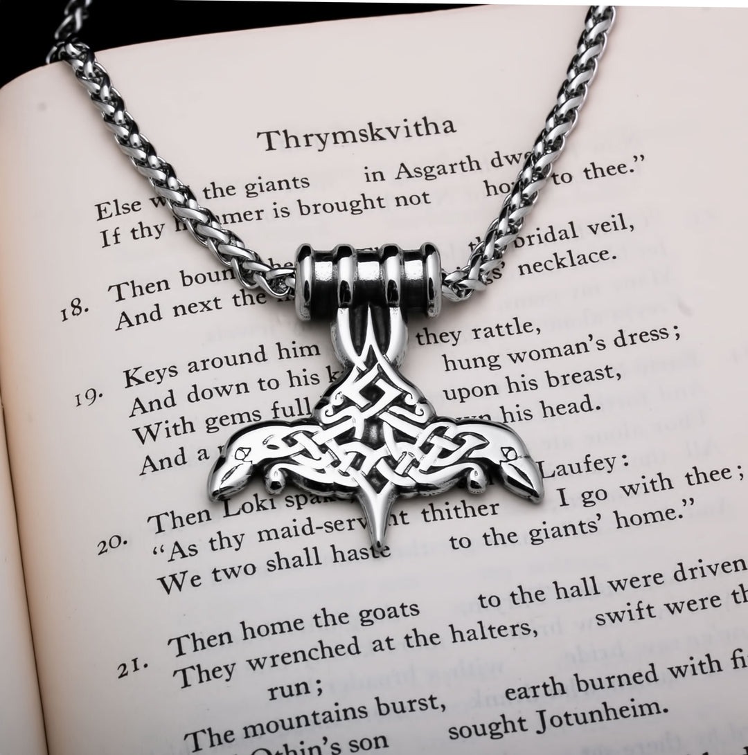 Mjolnir Viking Pendant Necklace 316L Stainless Steel