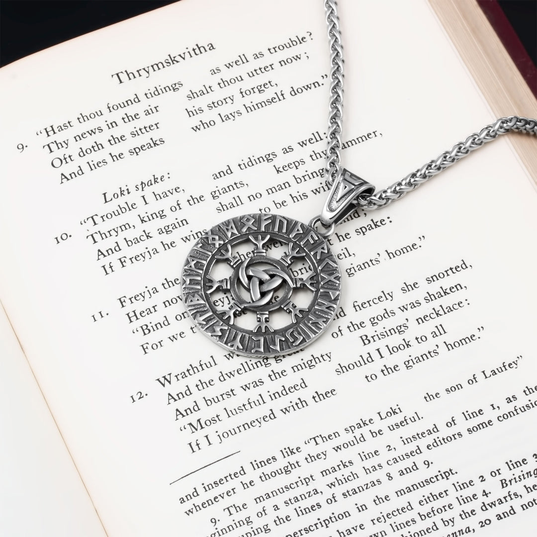 Helm of Awe Viking Pendant Necklace 316L Stainless Steel