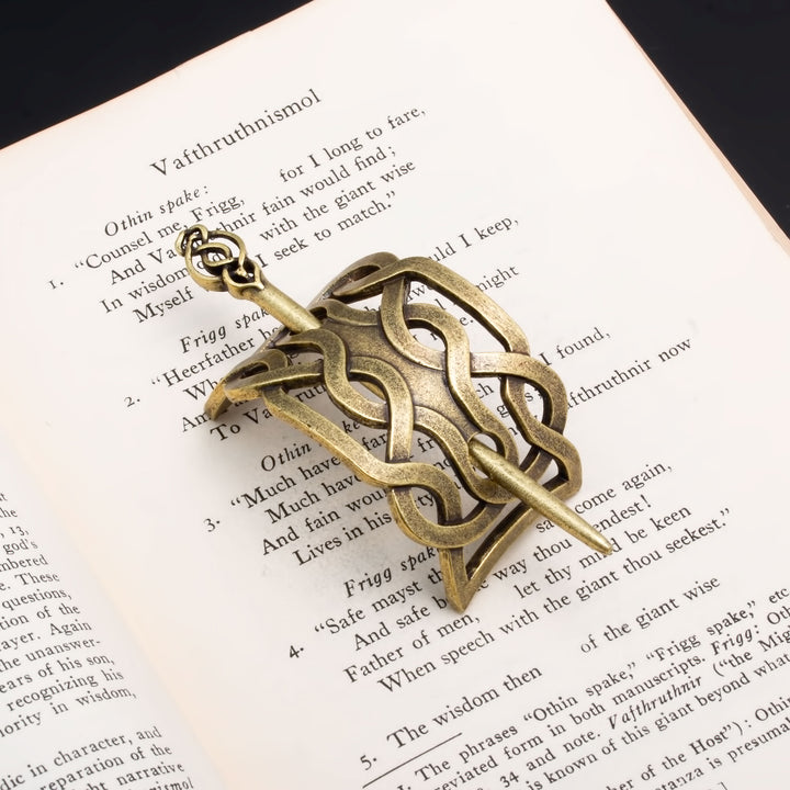Viking Norse Celtic Twisted Knot Hair Pin Gold