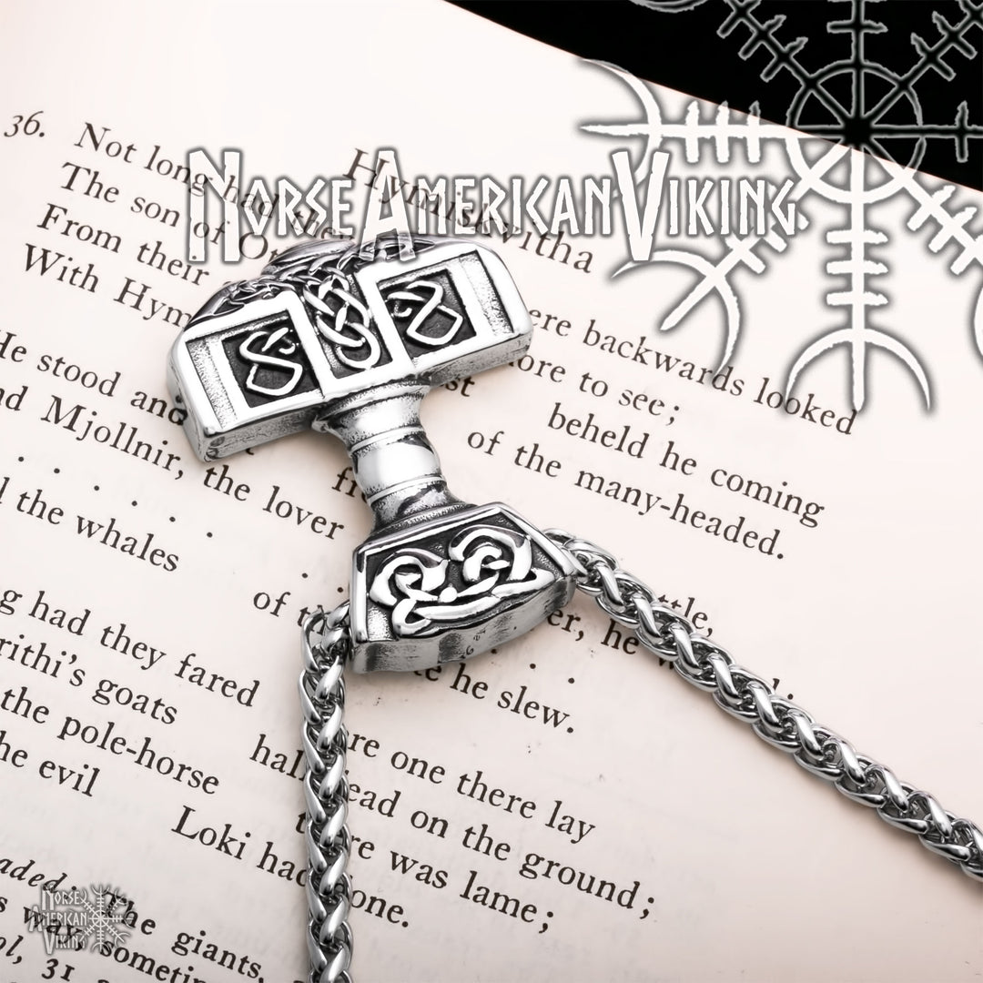 Viking Mjolnir Thor's Hammer Stainless Steel Pendant Necklace