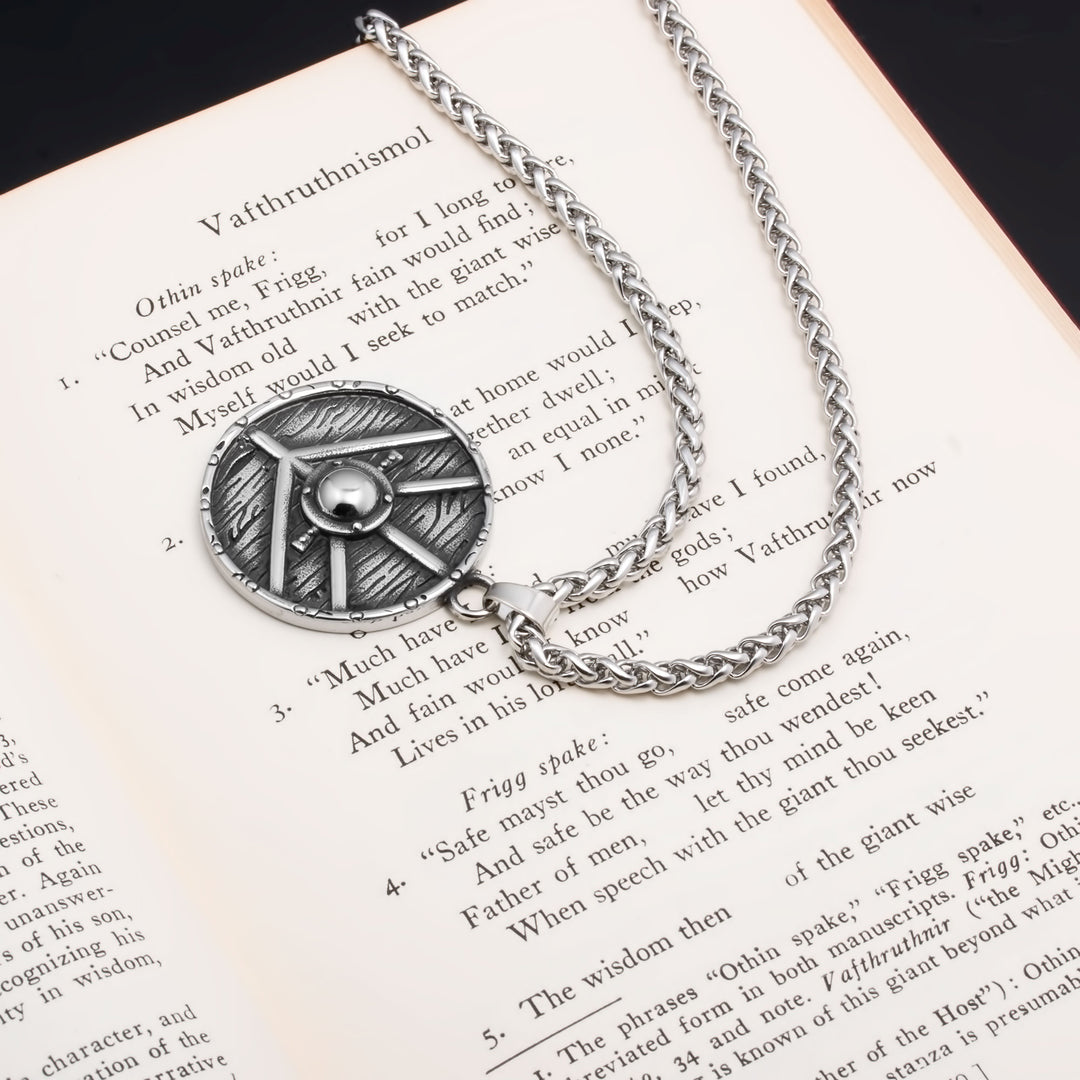 Shield Viking Pendant Necklace 316L Stainless Steel