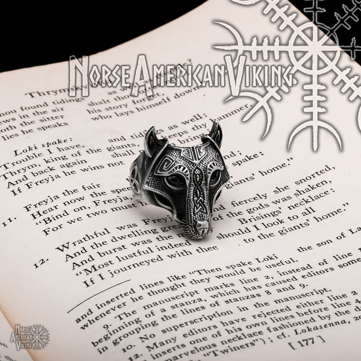 Fenrir Wolf Viking Ring 316L Stainless Steel - view 3