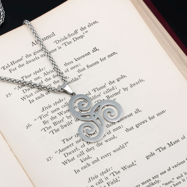 Triskele Trinity Pendant Necklace Stainless Steel Viking