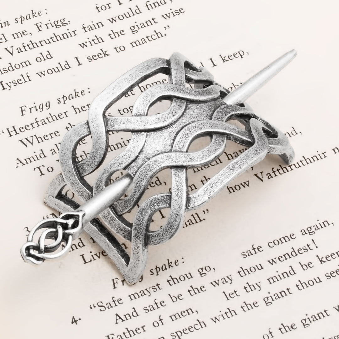 Viking Norse Celtic Twisted Knot Hair Pin Silver