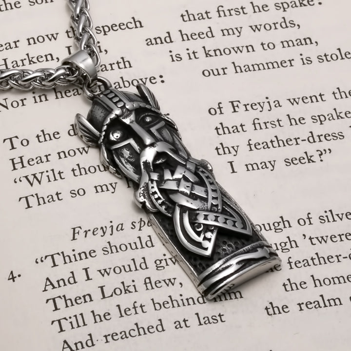 Odin Totem Pendant Necklace Stainless Steel Viking