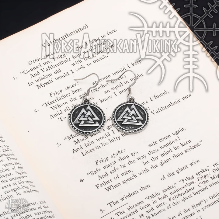 Valknut Viking Dangle Earrings 316L Stainless Steel